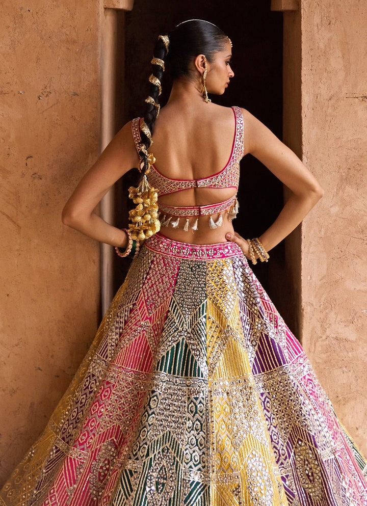 Angad Singh Multicolour Raw Silk Lehenga SetFabilicious Fashion