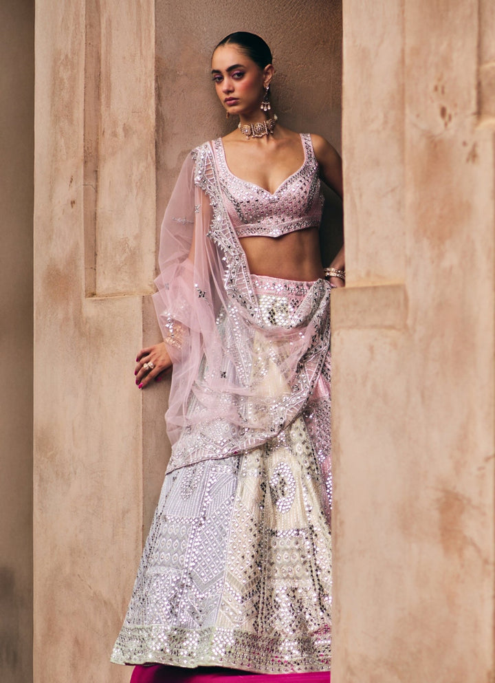 Multicolour Raw Silk Lehenga Set Angad Singh - Fabilicious Fashion