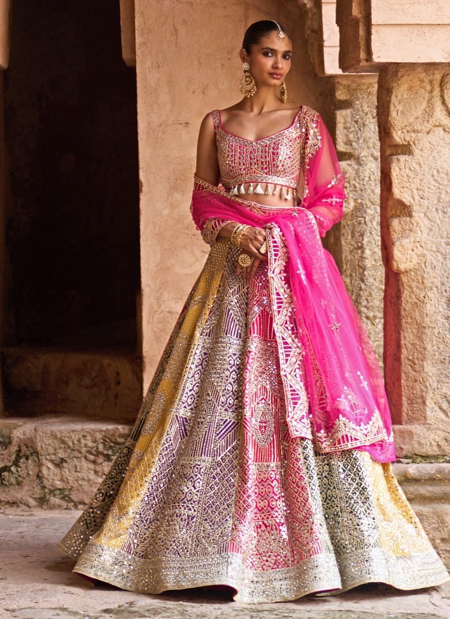 Angad Singh Multicolour Raw Silk Lehenga SetFabilicious Fashion