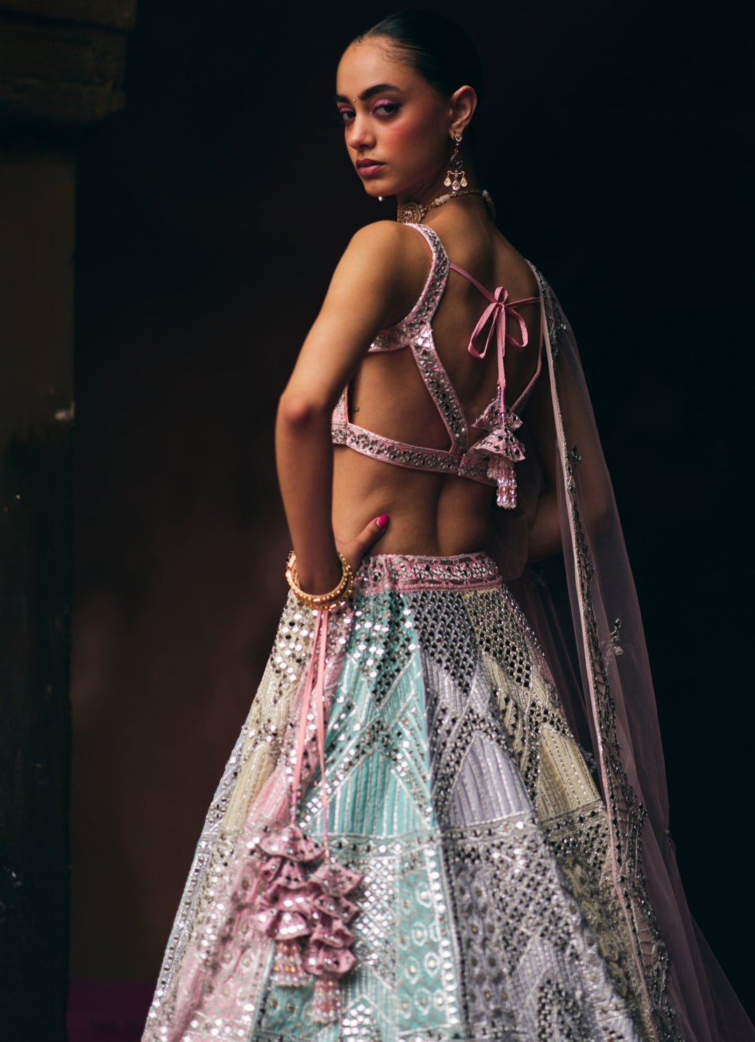 Multicolour Raw Silk Lehenga Set Angad Singh - Fabilicious Fashion