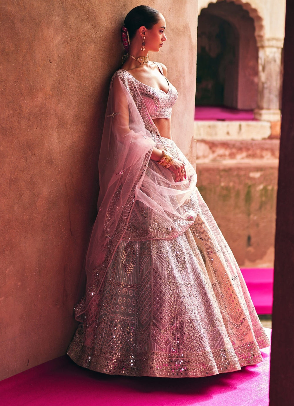 Multicolour Raw Silk Lehenga Set Angad Singh - Fabilicious Fashion