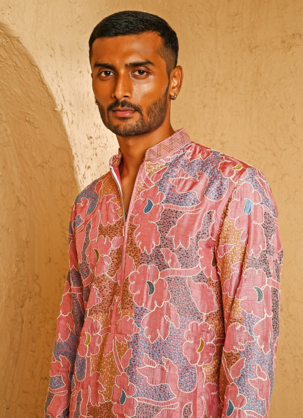 Multicolour Silk Blend Kurta Pants Set Chatenya Mittal - Fabilicious Fashion