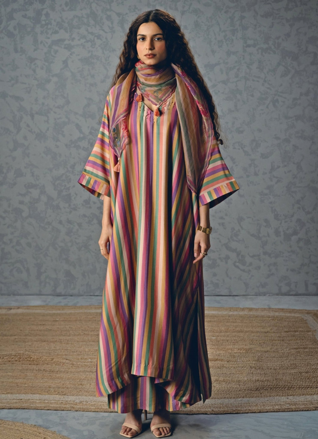 Multicolour Silk Kurta Pants Set Paulmi and Harsh X Ease - Fabilicious Fashion