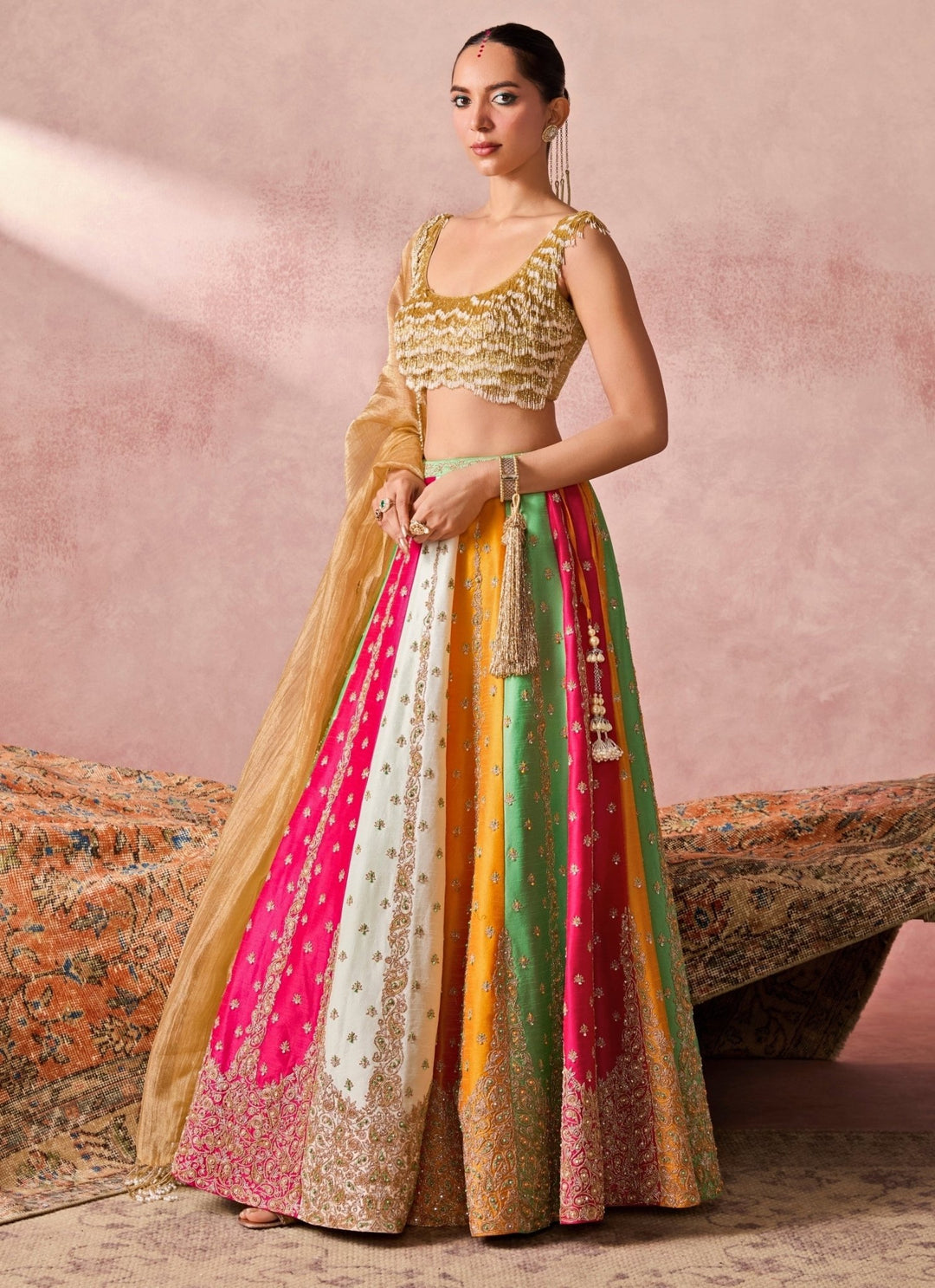 Chamee And Palak Multicolour Silk Lehenga SetFabilicious Fashion