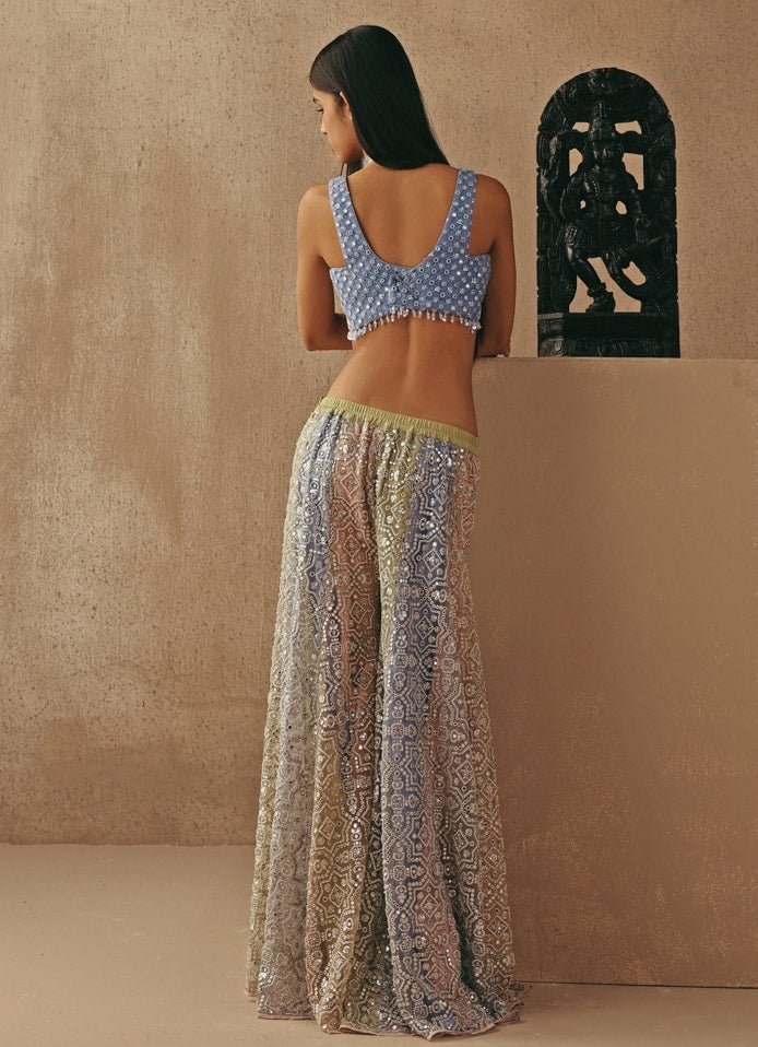 Multicolour Soft Net Sleeveless Blouse Twenty Nine - Fabilicious Fashion