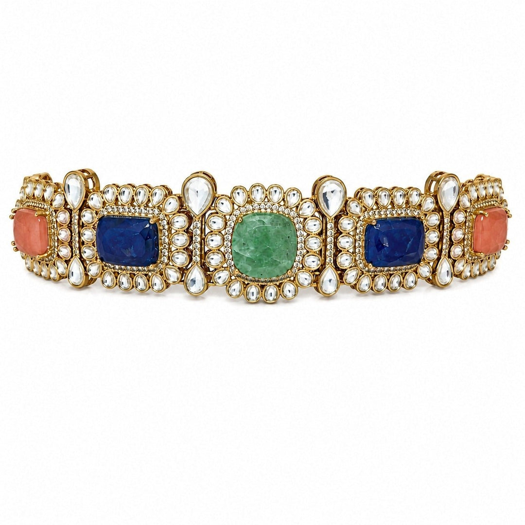 Vivinia By Vidhi Mehra Multicolour Stone And Kundan Choker SetFabilicious Fashion