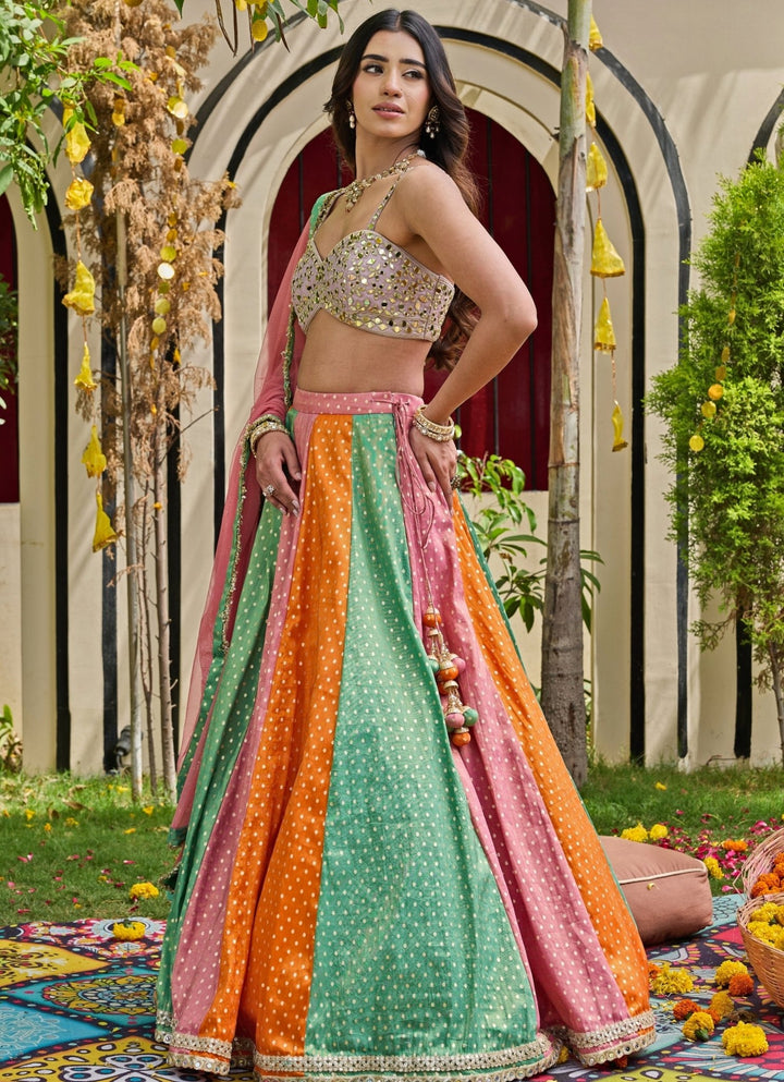 Deepika Chadha Multicolour Tissue Lehenga SetFabilicious Fashion