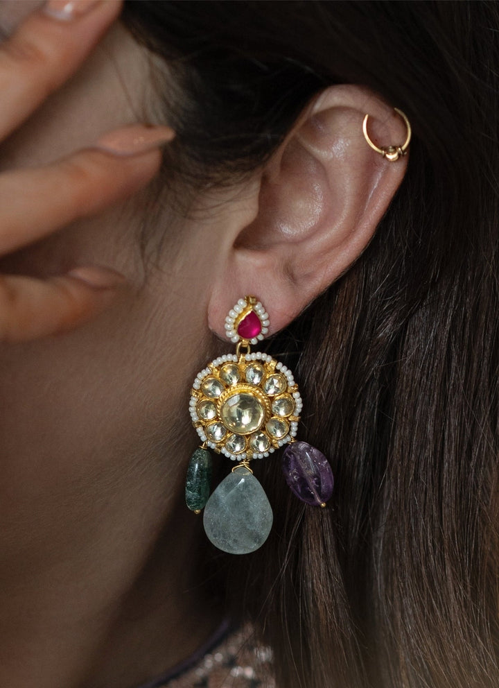 Do Taara Multicoloured Kundan EarringsFabilicious Fashion