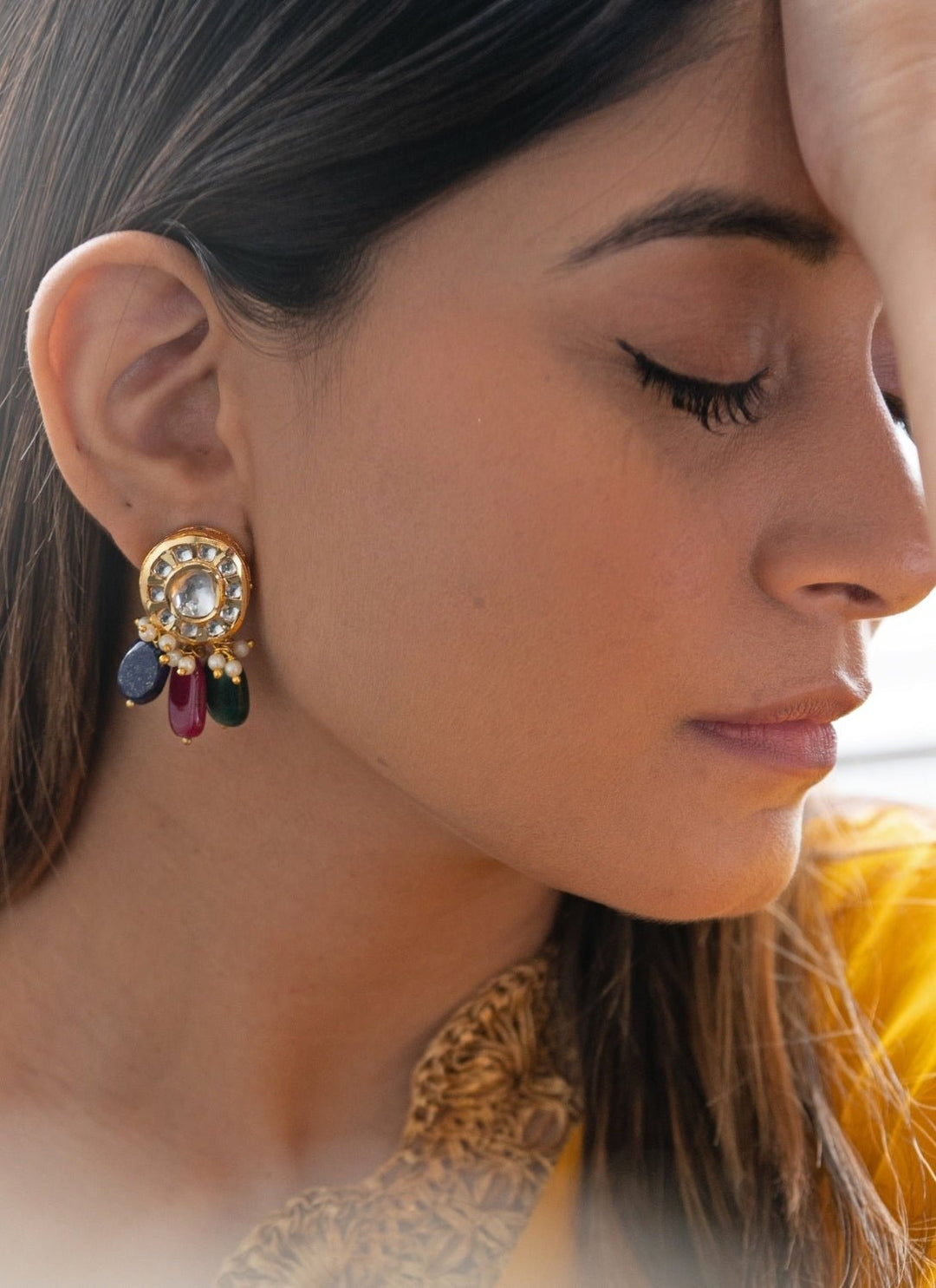 Do Taara Multicoloured Kundan EarringsFabilicious Fashion