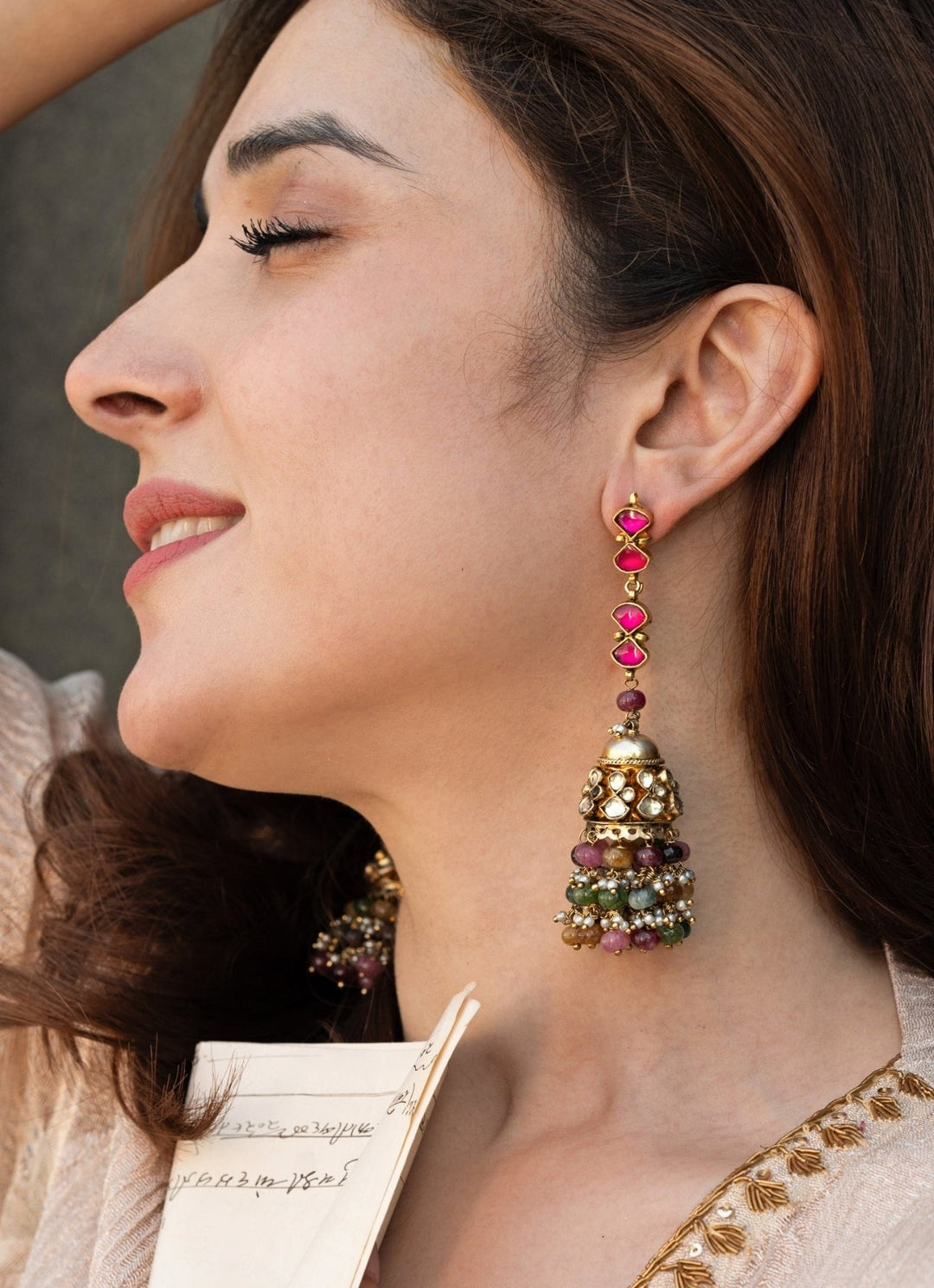 Do Taara Multicoloured Kundan EarringsFabilicious Fashion