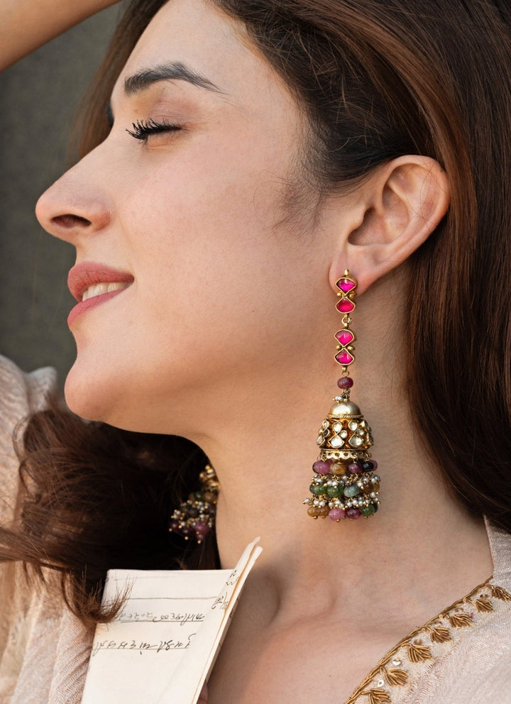 Do Taara Multicoloured Kundan EarringsFabilicious Fashion