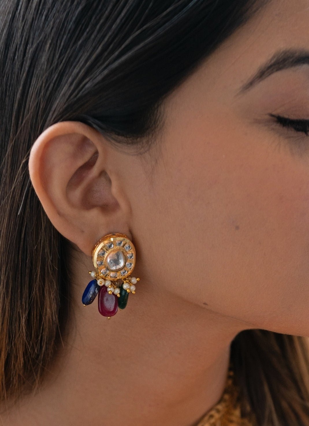 Do Taara Multicoloured Kundan EarringsFabilicious Fashion