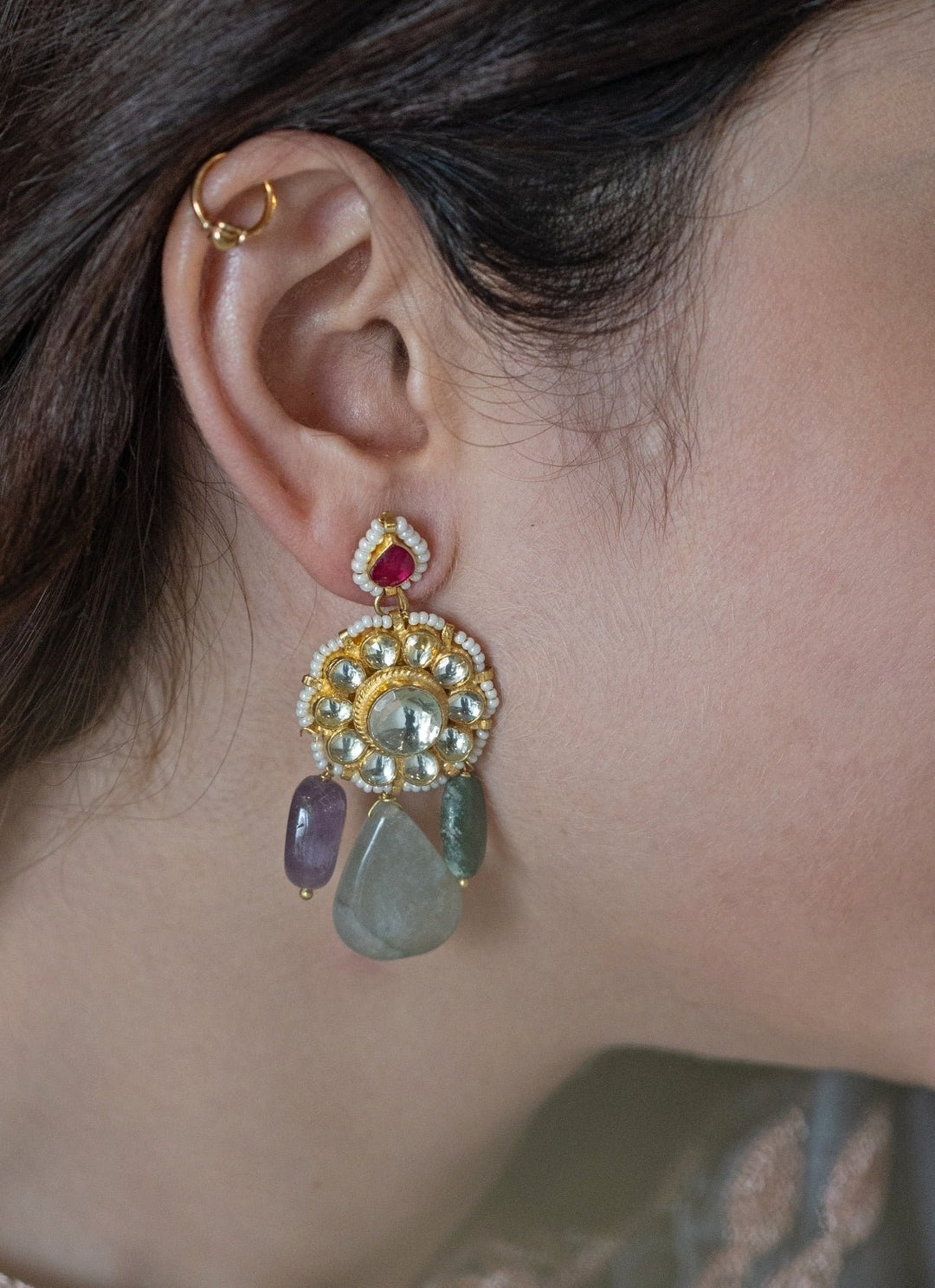 Do Taara Multicoloured Kundan EarringsFabilicious Fashion
