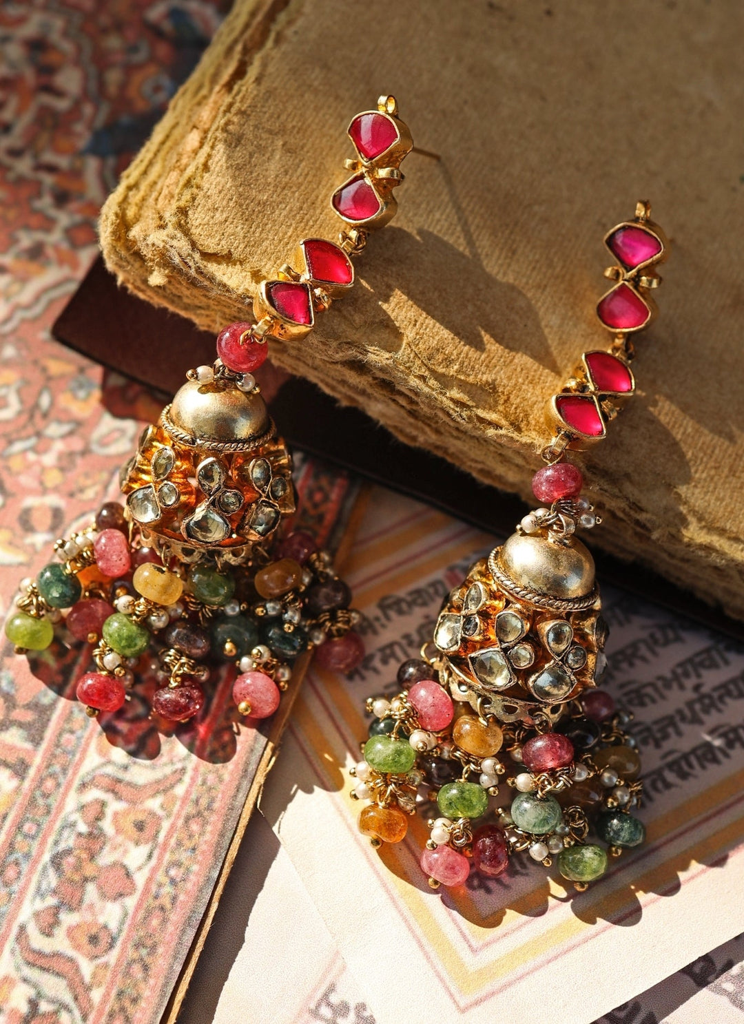 Do Taara Multicoloured Kundan EarringsFabilicious Fashion