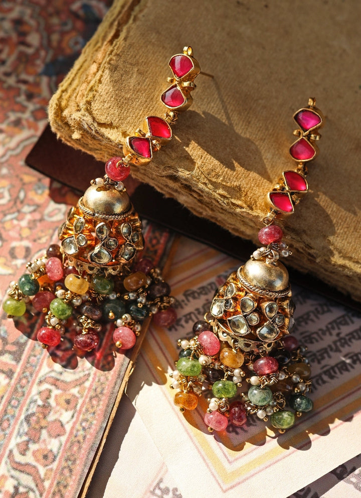 Do Taara Multicoloured Kundan EarringsFabilicious Fashion