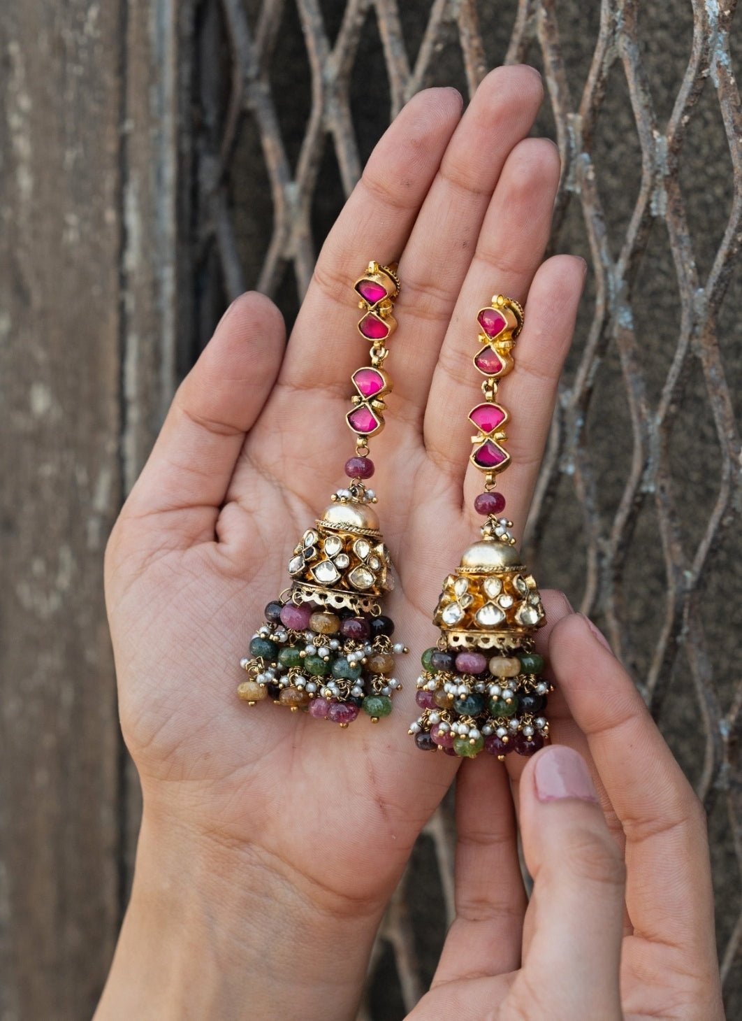 Do Taara Multicoloured Kundan EarringsFabilicious Fashion