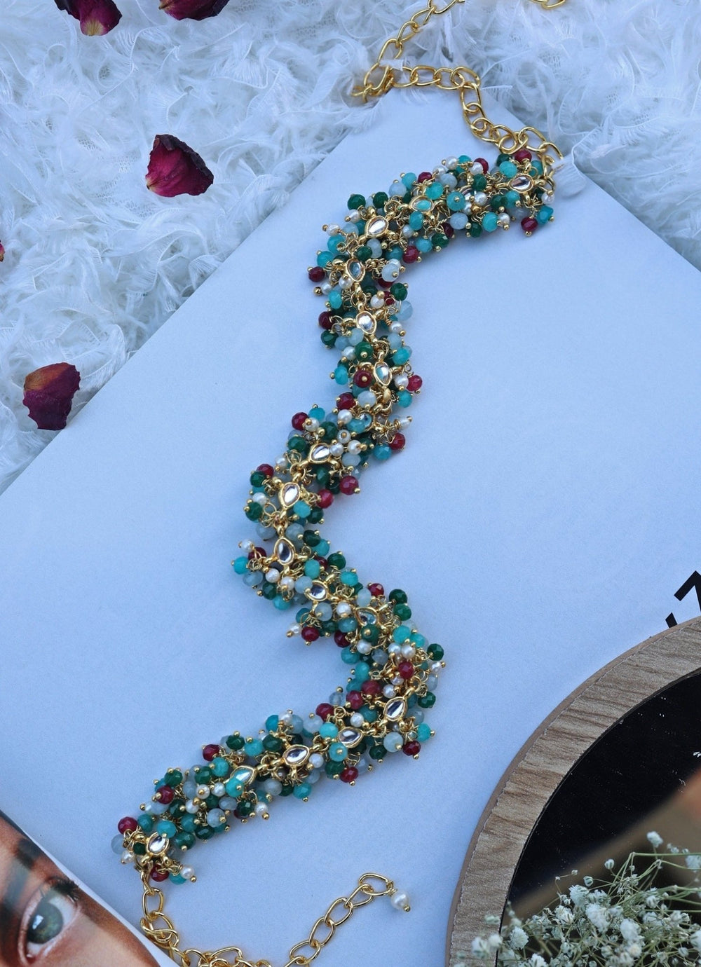 Do Taara Multicoloured Kundan HeadbandFabilicious Fashion