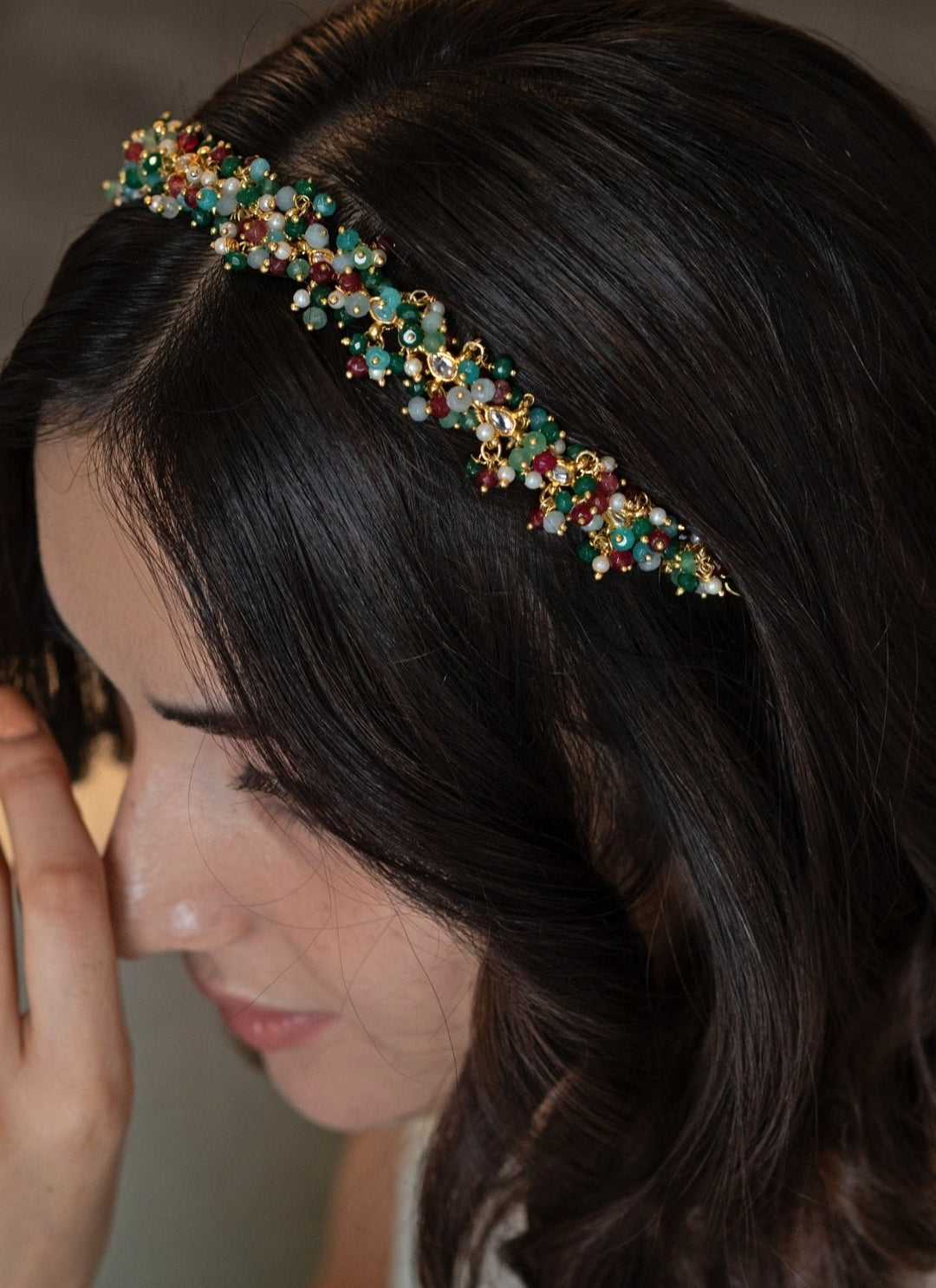 Do Taara Multicoloured Kundan HeadbandFabilicious Fashion