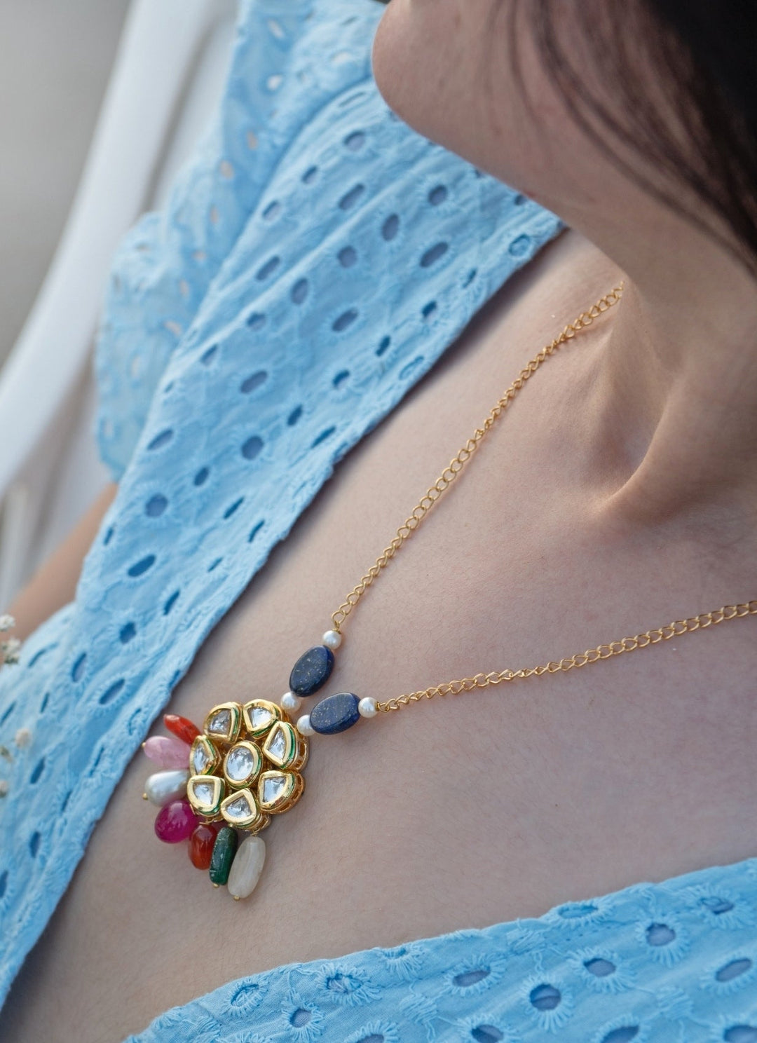Do Taara Multicoloured Pendant NecklaceFabilicious Fashion