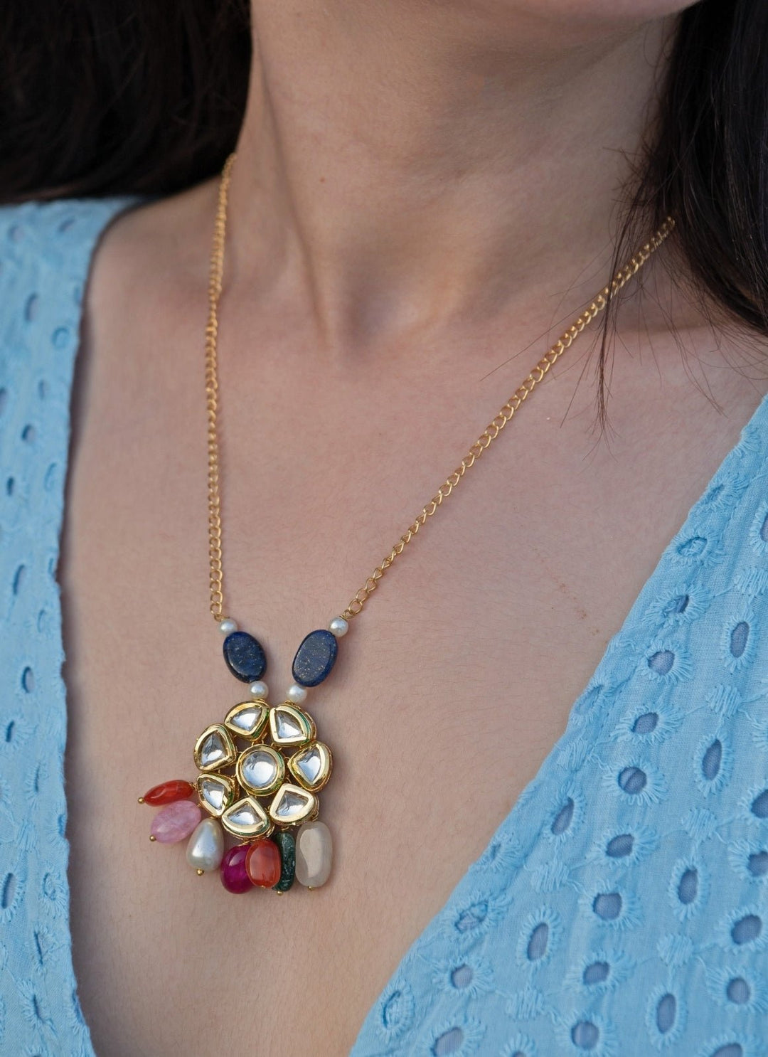 Do Taara Multicoloured Pendant NecklaceFabilicious Fashion