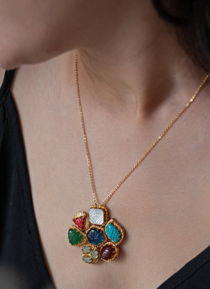 Do Taara Multicoloured Pendant NecklaceFabilicious Fashion