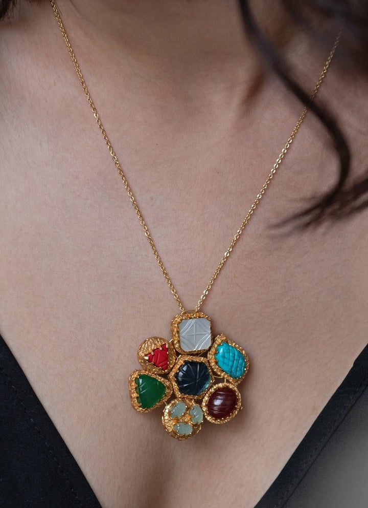 Do Taara Multicoloured Pendant NecklaceFabilicious Fashion