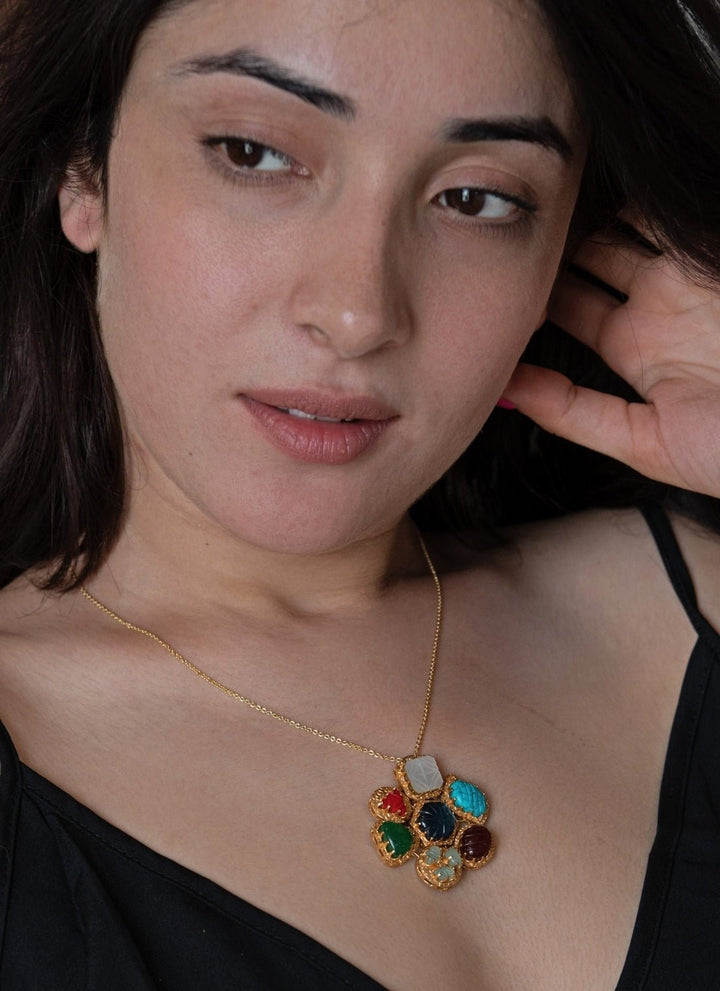 Do Taara Multicoloured Pendant NecklaceFabilicious Fashion