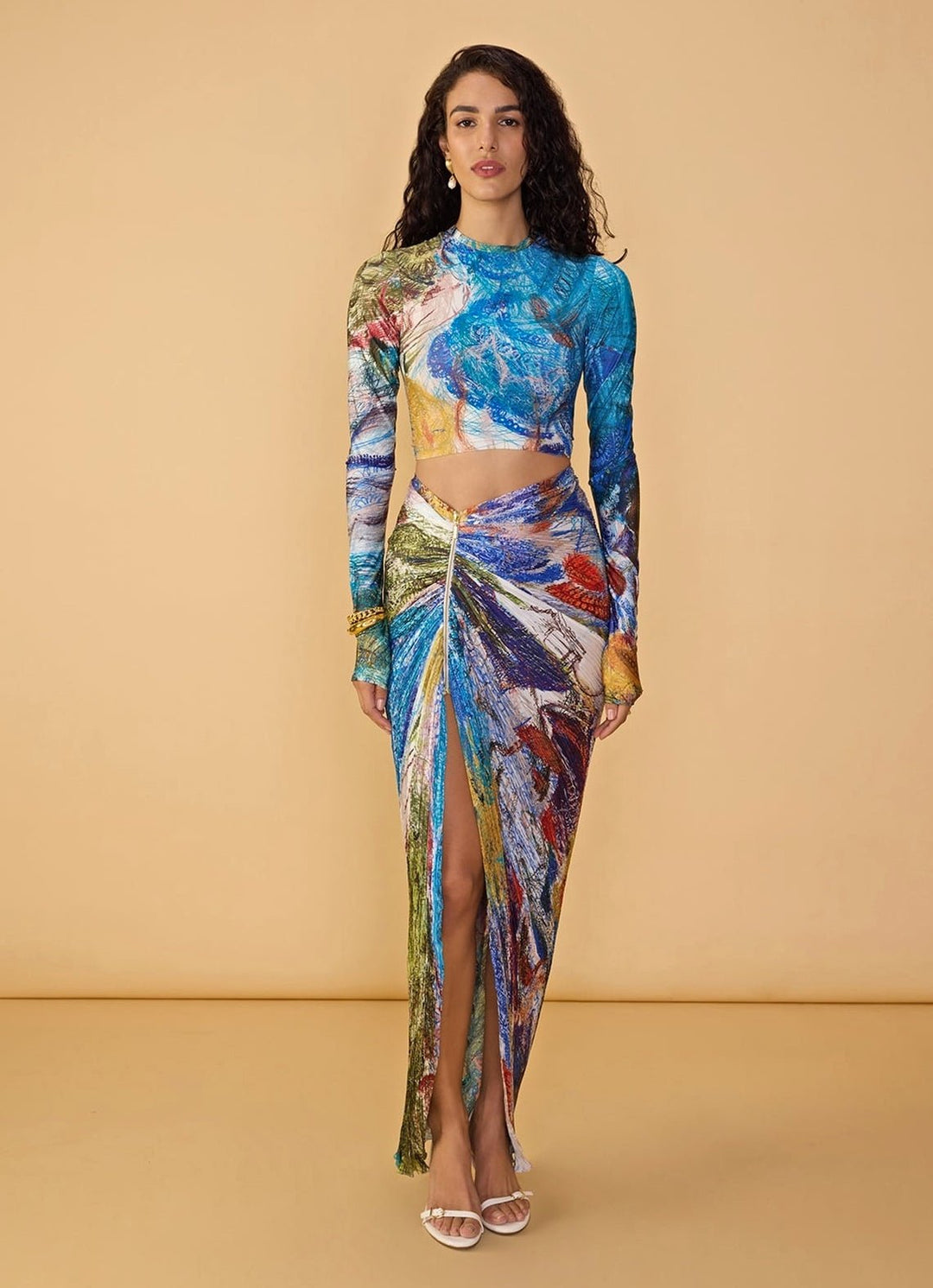 Multicoloured Printed Skirt Set Saaksha & Kinni - Fabilicious Fashion