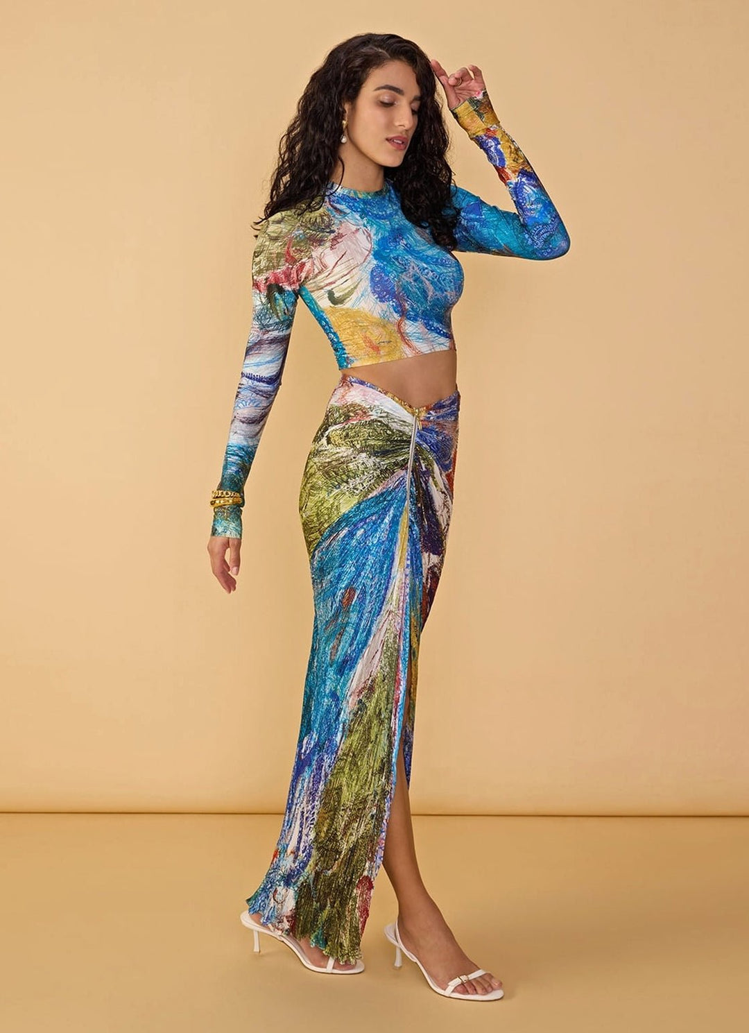 Multicoloured Printed Skirt Set Saaksha & Kinni - Fabilicious Fashion