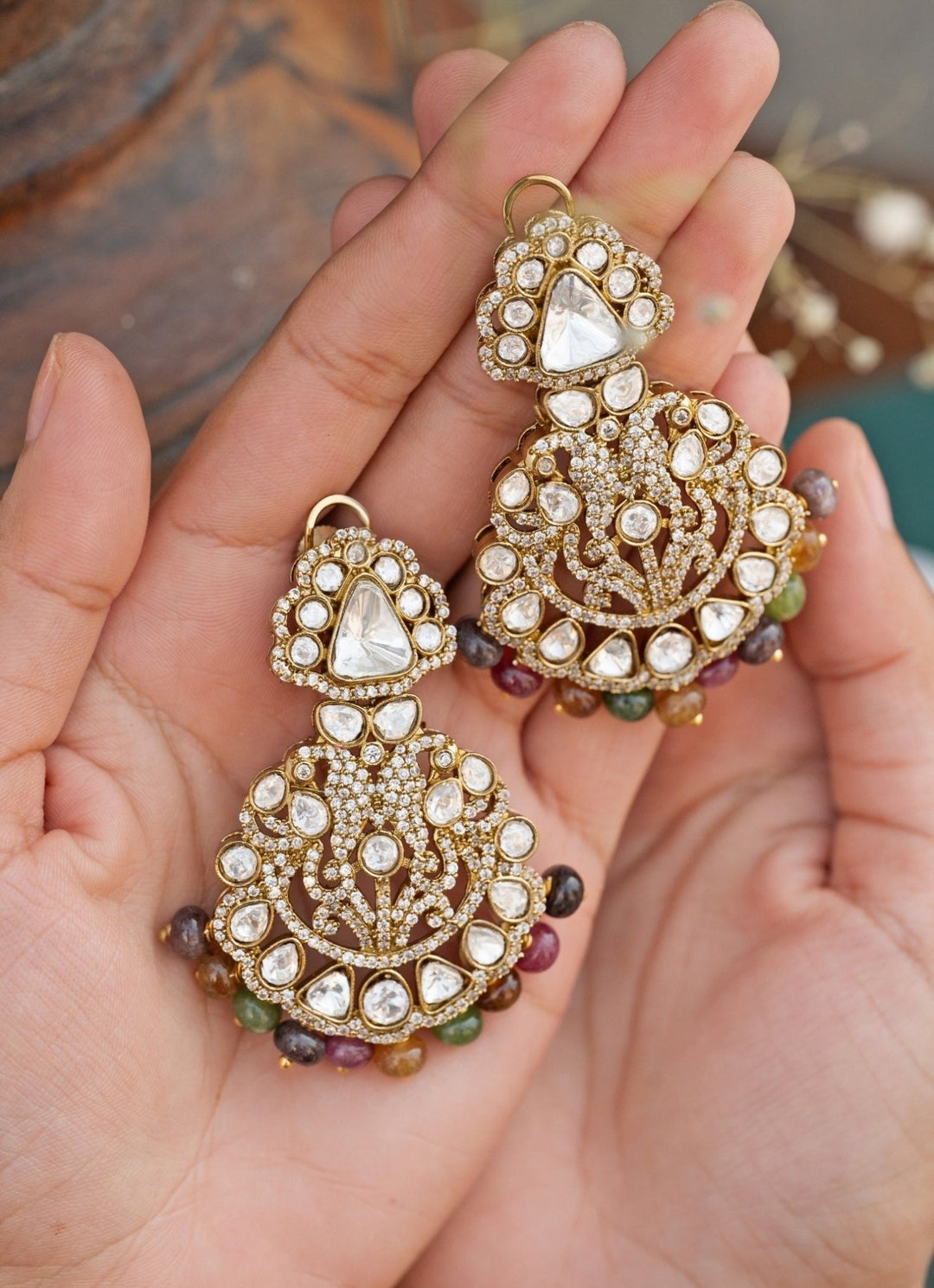 Do Taara Multicoloured Victorian Polki EarringsFabilicious Fashion