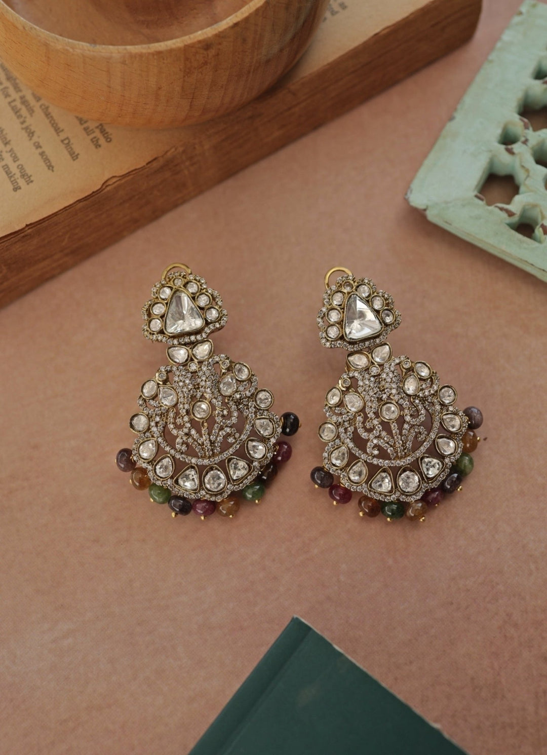 Do Taara Multicoloured Victorian Polki EarringsFabilicious Fashion
