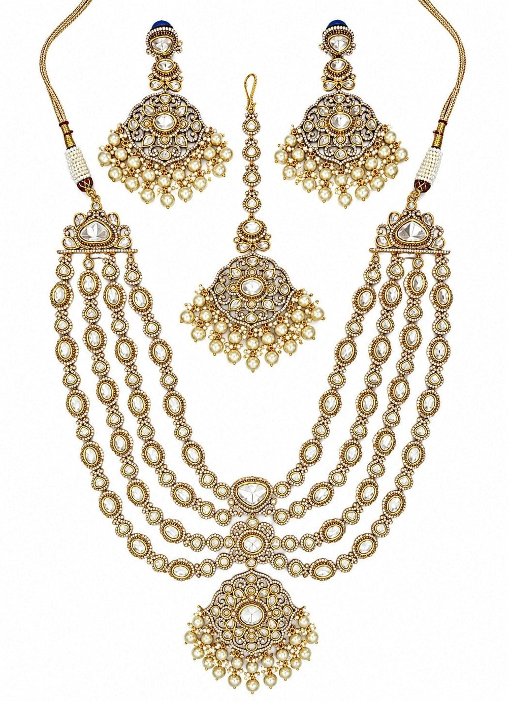 Zevar by Geeta Multilayer Polki Bridal Necklace SetFabilicious Fashion