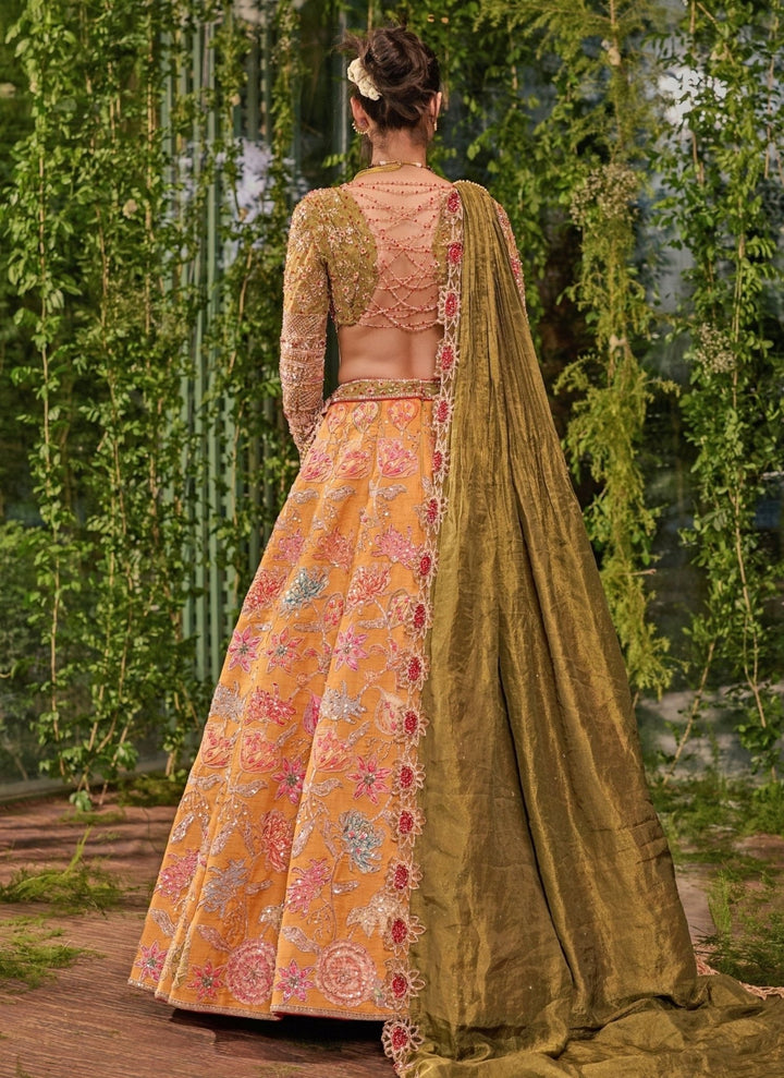 Jigar and Nikita Mustard Gold Silk Bridal Lehenga SetFabilicious Fashion
