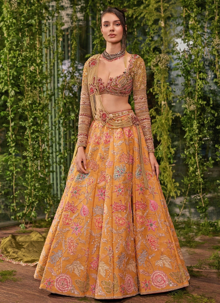 Jigar and Nikita Mustard Gold Silk Bridal Lehenga SetFabilicious Fashion
