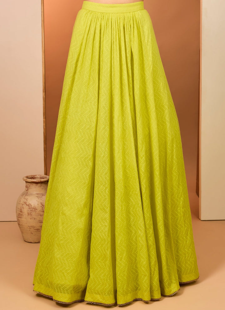 Mustard Yellow Banarasi Chanderi Lehenga Set Neha Khullar - Fabilicious Fashion