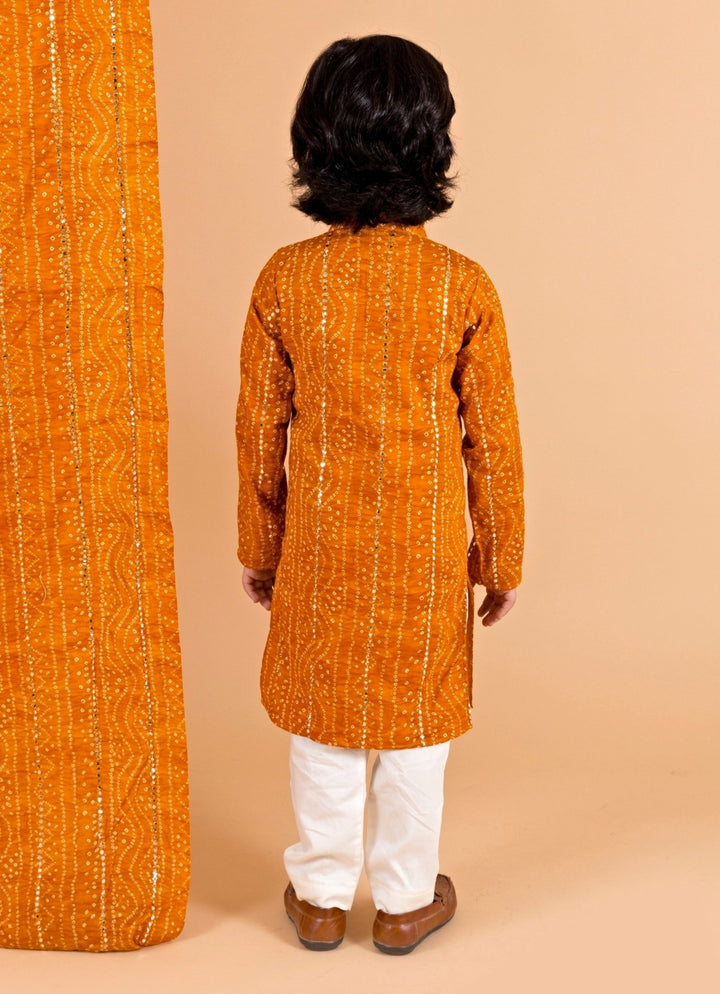 Mustard Yellow Bandhani Kurta Set Chotibuti - Fabilicious Fashion