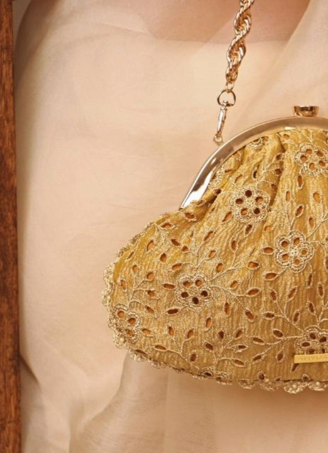 Amyra Mustard Yellow Cutwork Vintage PurseFabilicious Fashion