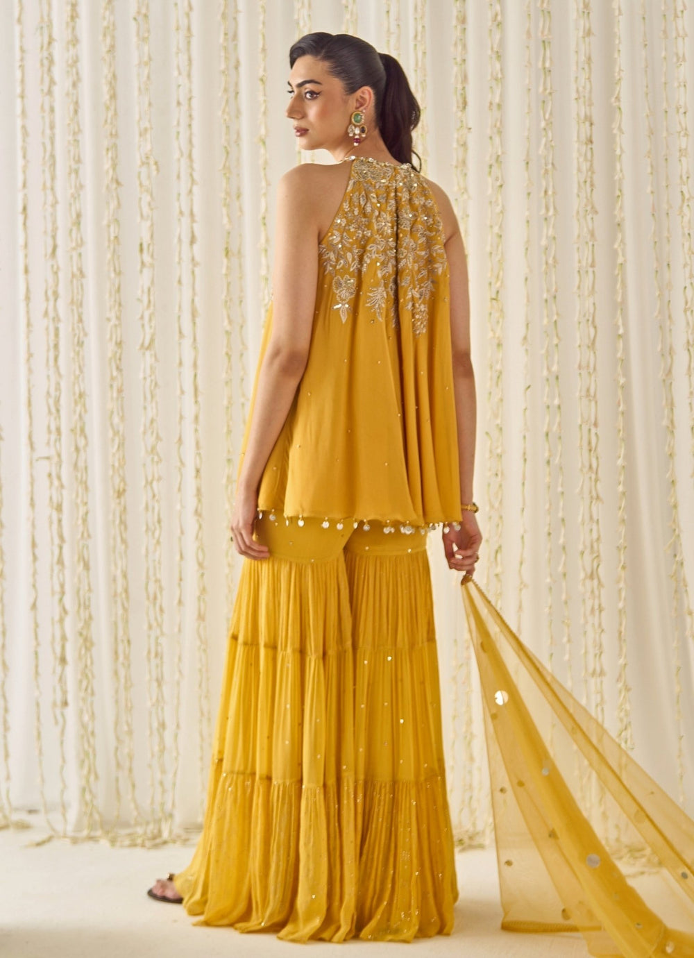 Sanya Gulati Mustard Yellow Georgette Kurta Sharara SetFabilicious Fashion