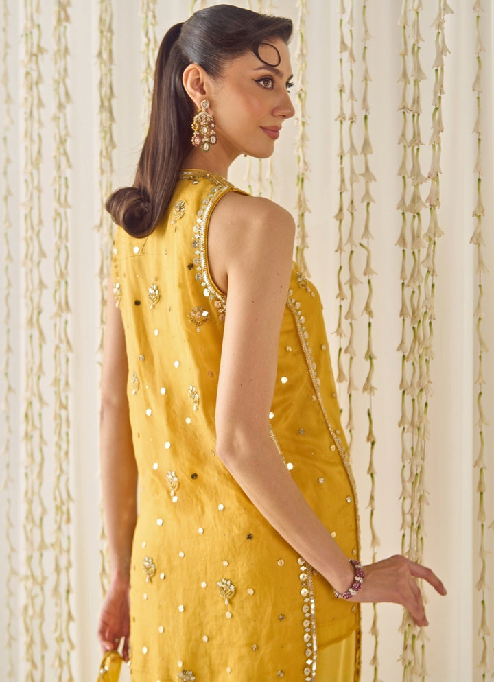 Sanya Gulati Mustard Yellow Organza Kurta Salwar SetFabilicious Fashion