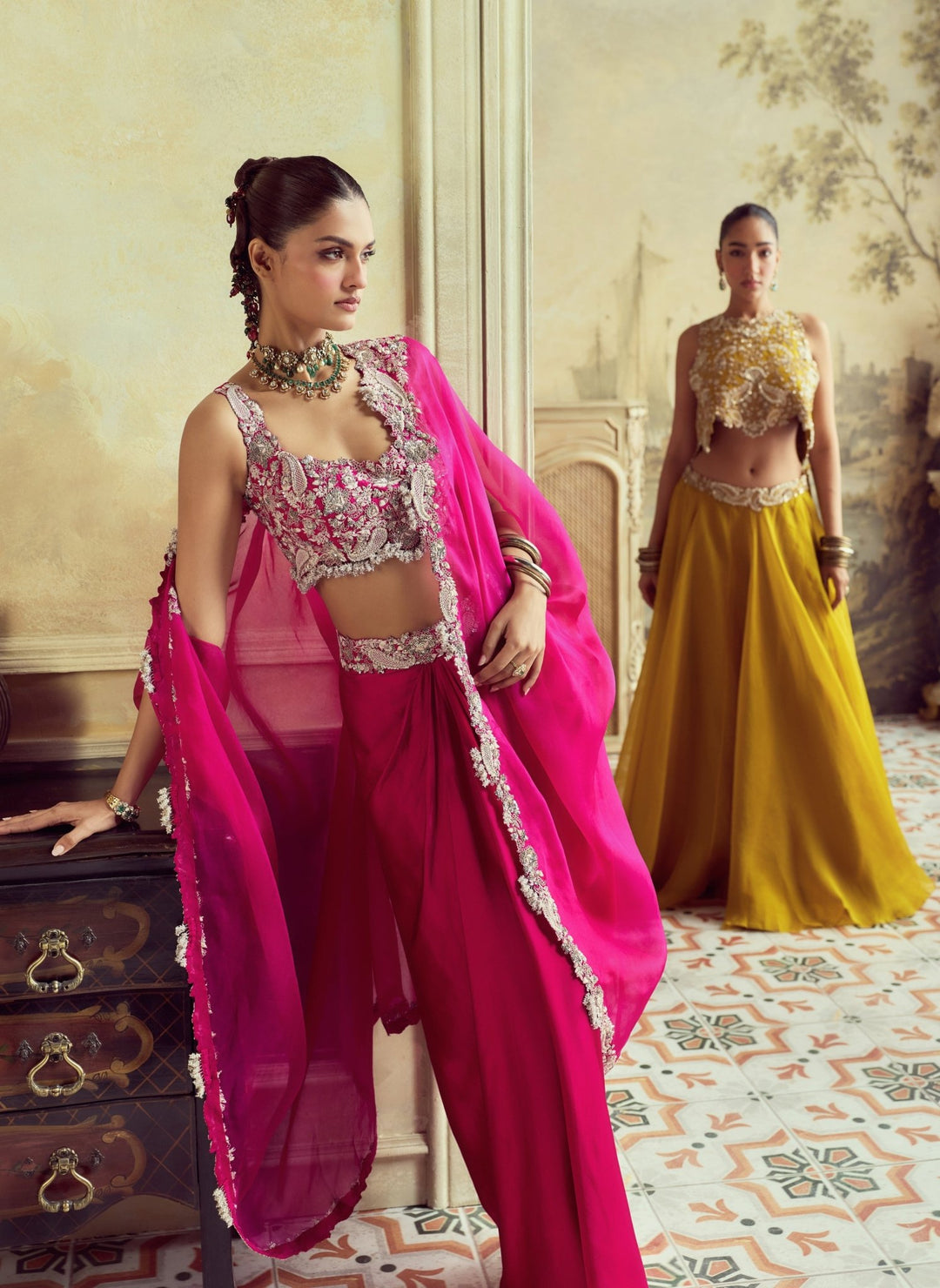 Prisho Mustard Yellow Organza Lehenga SetFabilicious Fashion