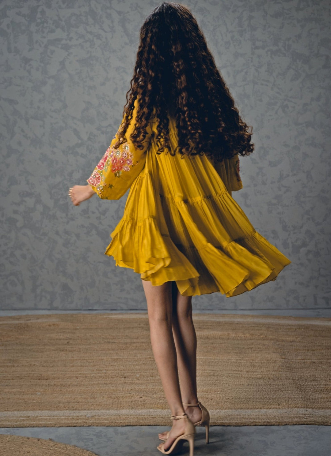 Mustard Yellow Silk Blend Short Dress Paulmi and Harsh X Ease - Fabilicious Fashion