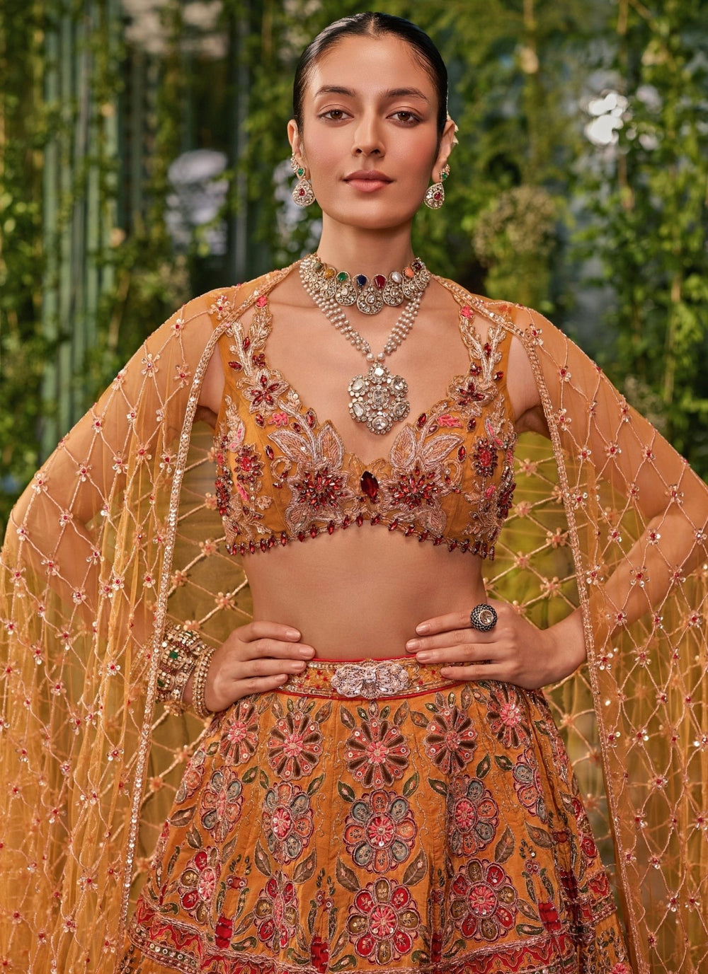 Jigar and Nikita Mustard Yellow Silk Bridal Lehenga SetFabilicious Fashion