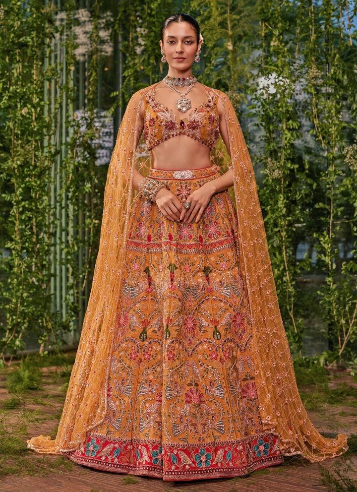 Jigar and Nikita Mustard Yellow Silk Bridal Lehenga SetFabilicious Fashion