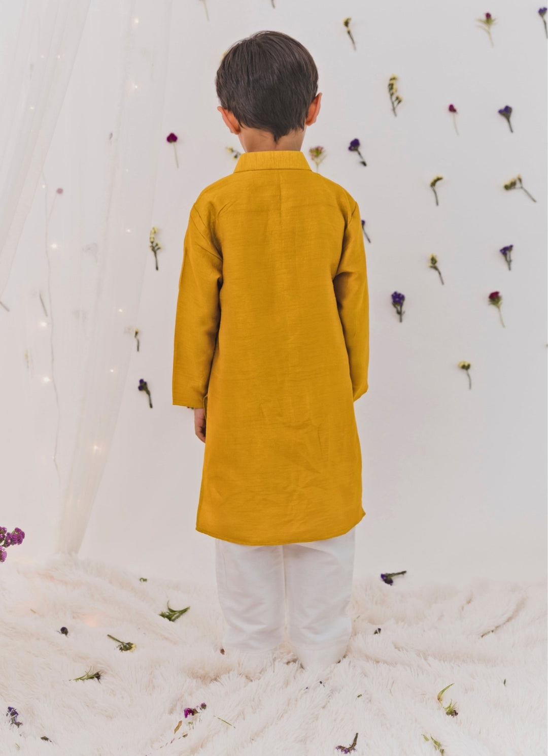 Chotibuti Mustard Yellow Silk Kurta SetFabilicious Fashion