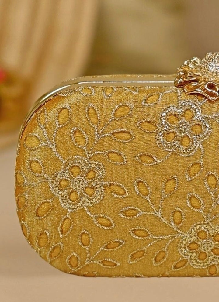 Amyra Mustard Yellow Tissue ClutchFabilicious Fashion