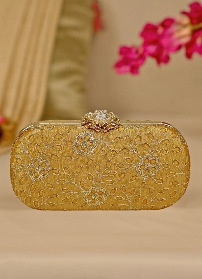 Amyra Mustard Yellow Tissue ClutchFabilicious Fashion
