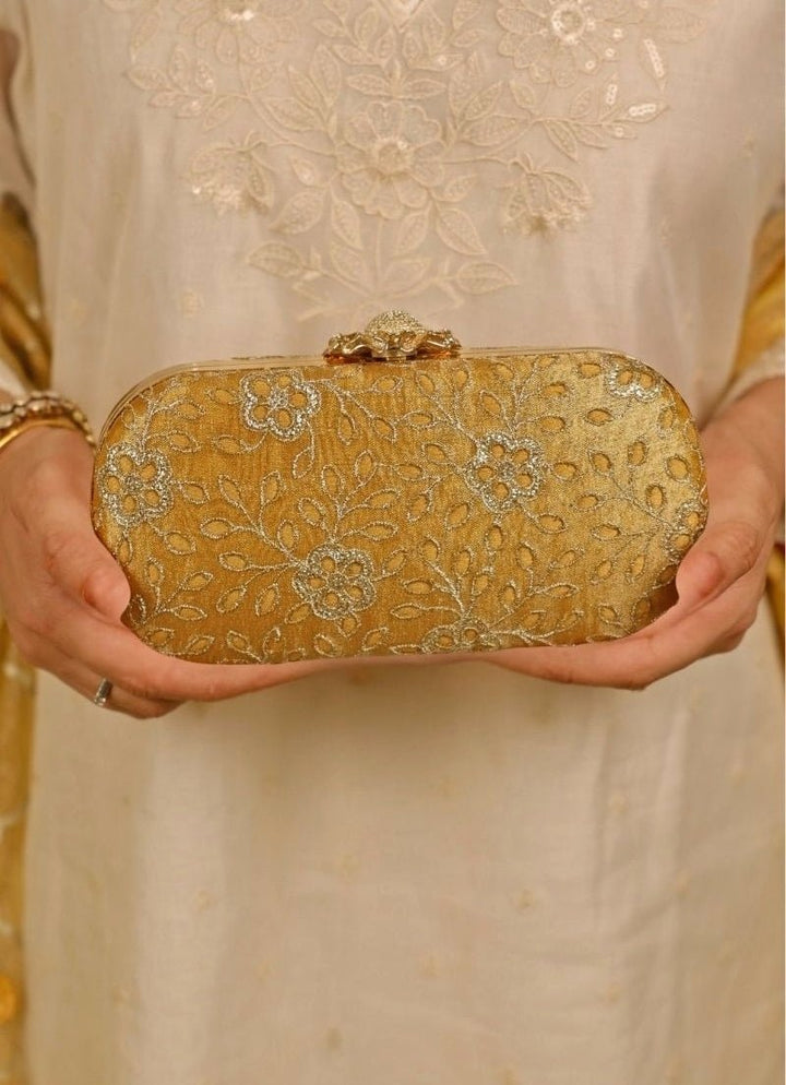 Amyra Mustard Yellow Tissue ClutchFabilicious Fashion