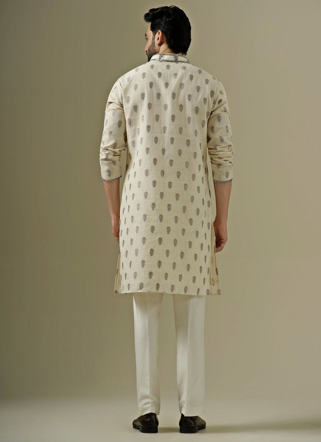 Darzi House Muted Beige Cotton Chanderi Kurta SetFabilicious Fashion