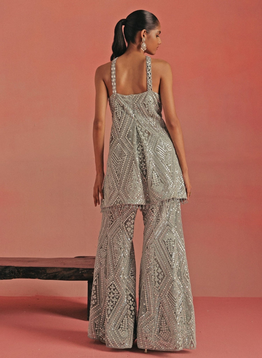 Twenty Nine Muted Blue Soft Net Kurta Pants SetFabilicious Fashion