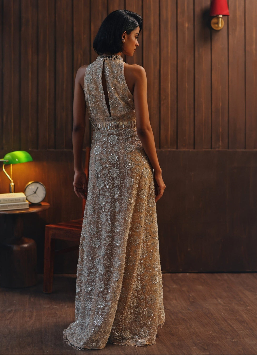 Muted Blush Pink Embroidered Soft Net Jacket Pants Set Twenty Nine - Fabilicious Fashion